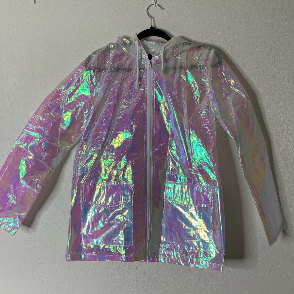 Holographic Windbreaker Rain Coat